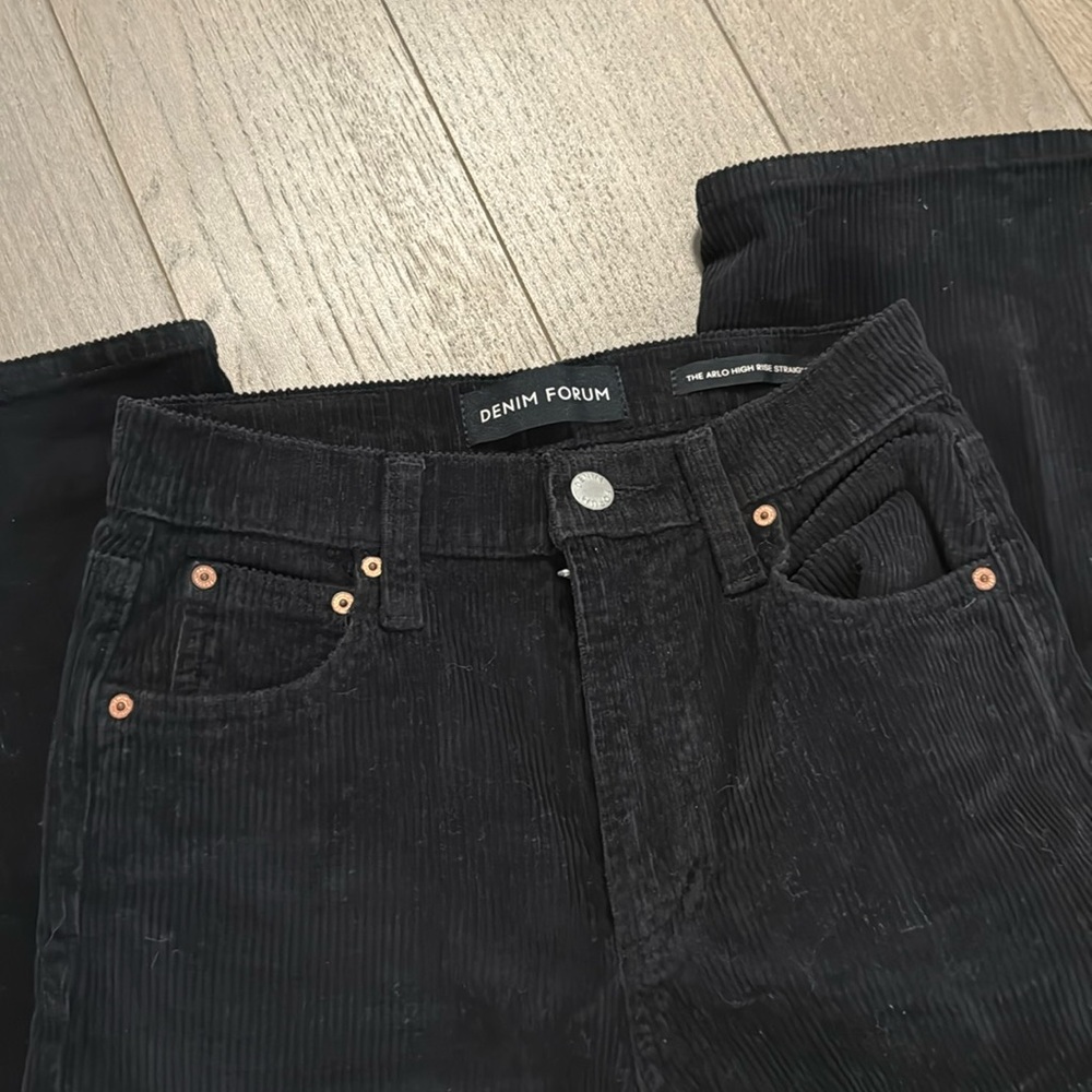 Denim Forum Black Suede Pants